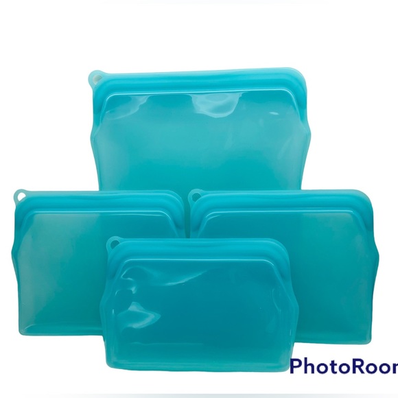 stasher Other - Stasher Silicone Reusable Storage Bag, Bundle 4-Pack Small (Aqua)